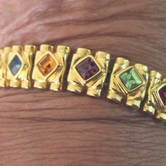 Multicolor gold metal rainbow bracelet - Picture 4 of 4